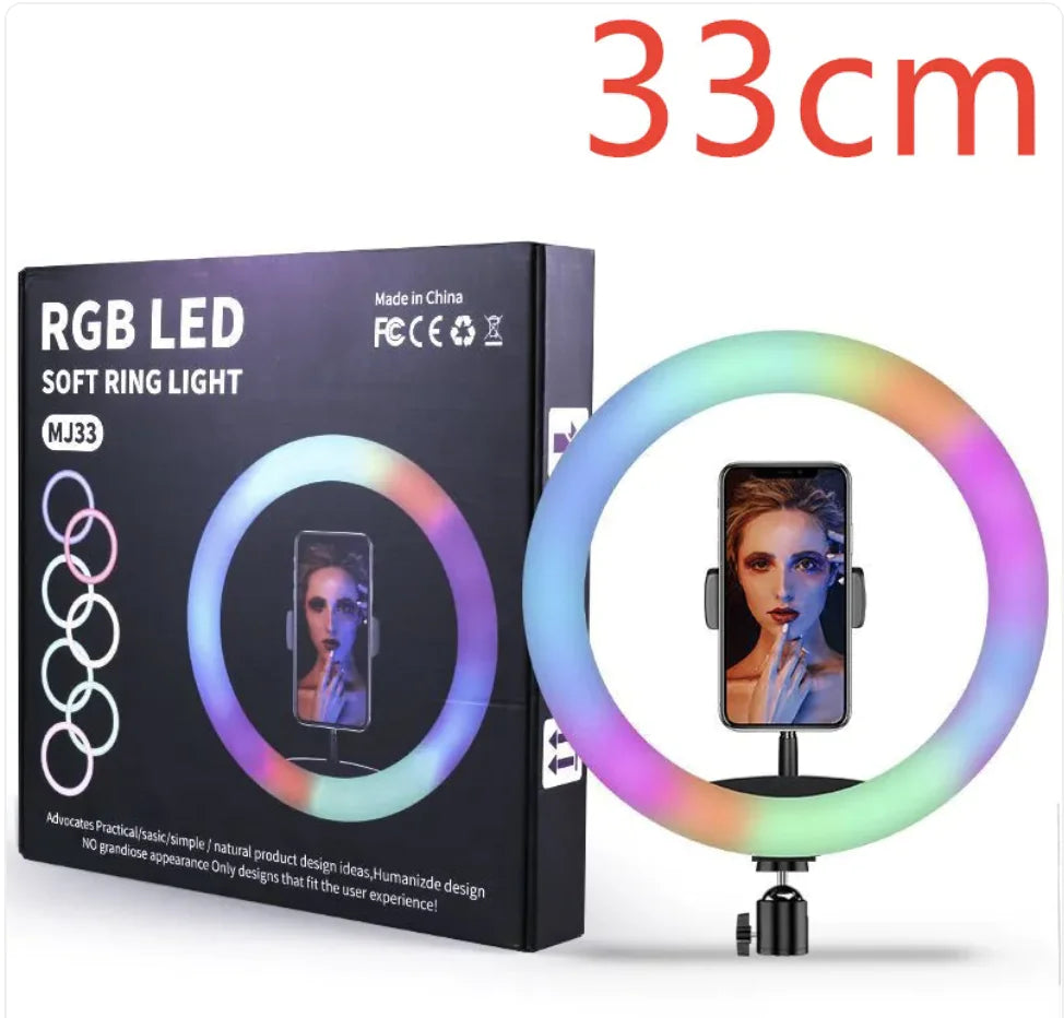 Colorful Ring Light with Makeup and Live Broadcast Stand - Nova Store