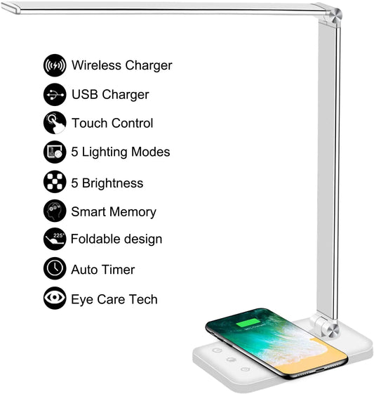 5 Lighting Mode LED Desk Lamp + Wireless Phone Charger - Nova Store