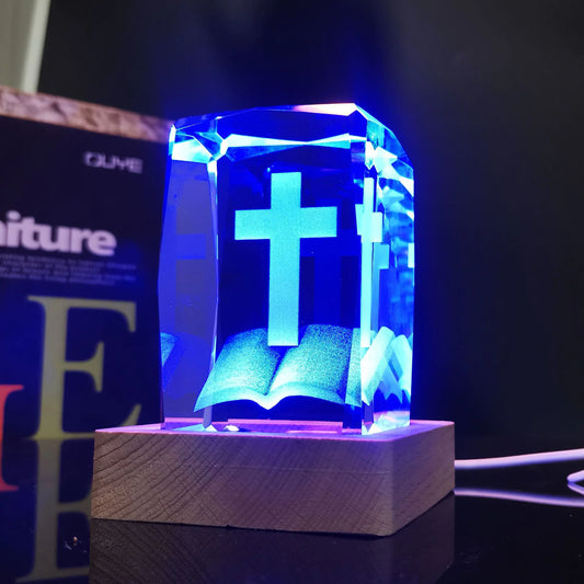 Glowing Crystal Cross Ornament