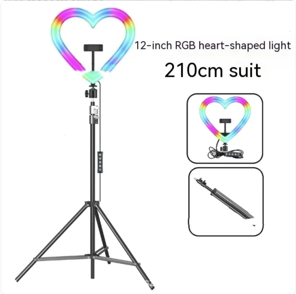 Colorful Ring Light with Makeup and Live Broadcast Stand - Nova Store