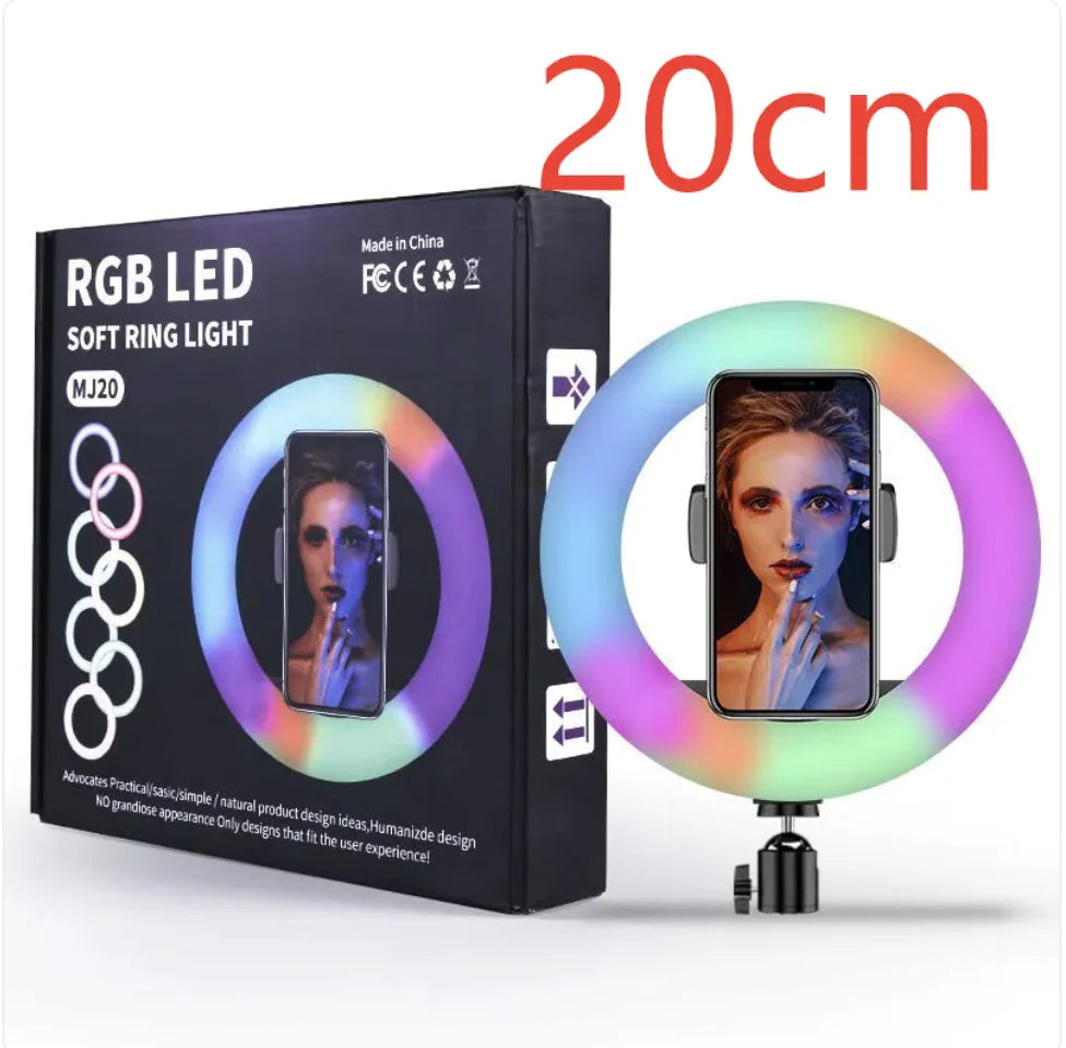 Colorful Ring Light with Makeup and Live Broadcast Stand - Nova Store