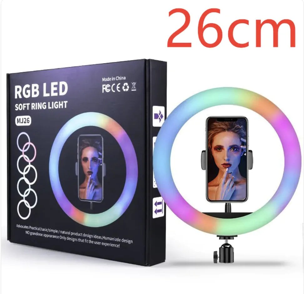 Colorful Ring Light with Makeup and Live Broadcast Stand - Nova Store