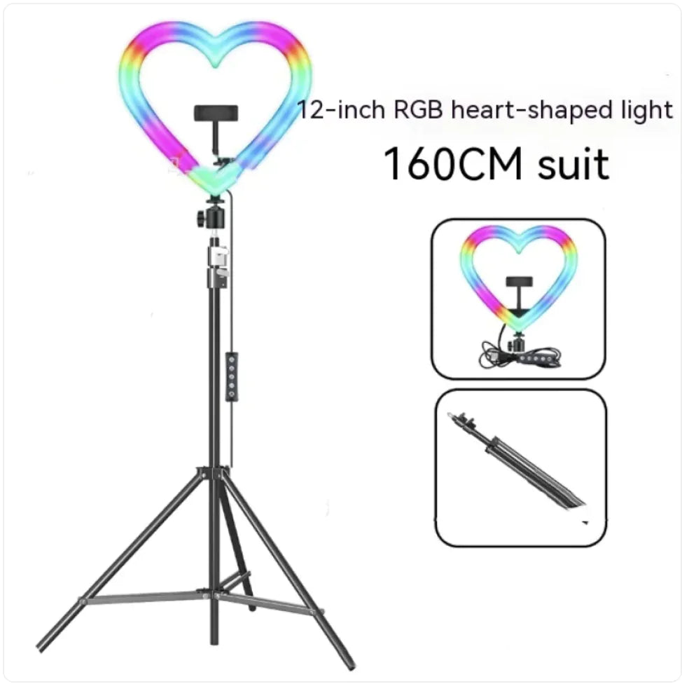 Colorful Ring Light with Makeup and Live Broadcast Stand - Nova Store